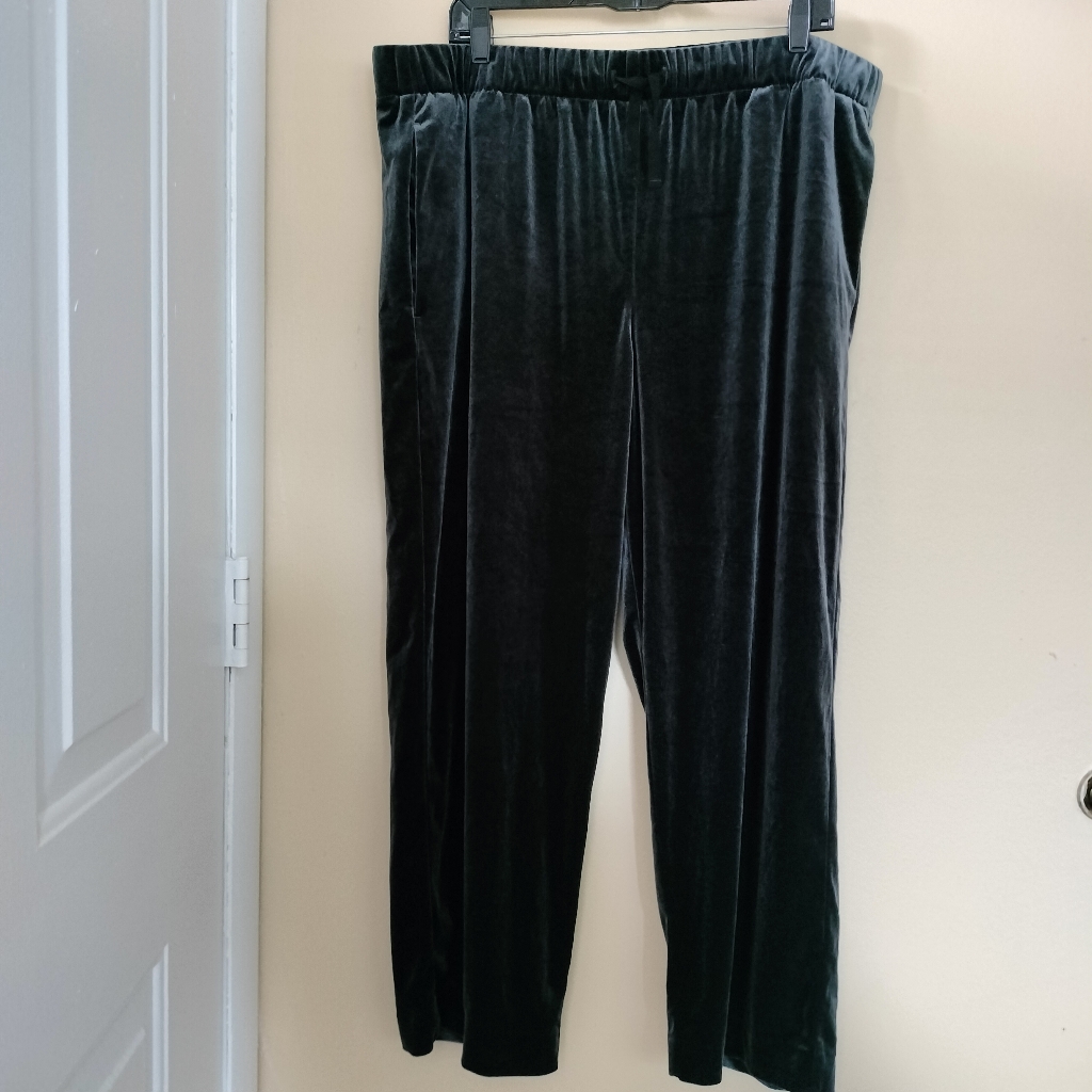 Gap Blackish Gray Velour Pullon Wide Leg Pants Xl Party Formal Holiday Wedding
